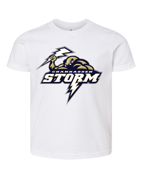 Chanhassen Storm Logo Youth  White Tee