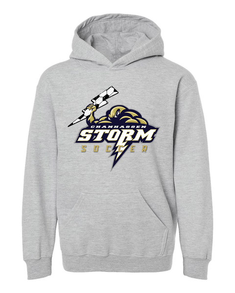 Chanhassen Storm Soccer Bolt Logo Youth Heavyweight Hoodie