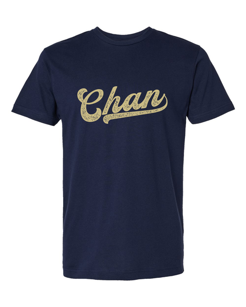 Chan Baseball Font T-shirt, Soft Fabric Chanhassen Tee