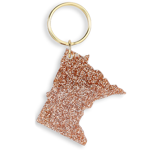 Glitter Keychain - State - MINNESOTA