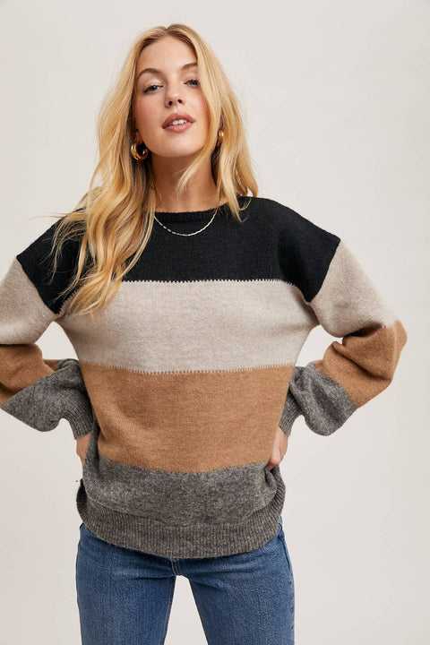 Chloe Block Knit Pullover Sweater