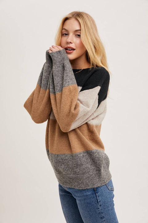 Chloe Block Knit Pullover Sweater