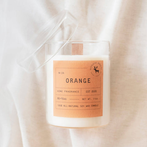 Sweet Orange Signature Soy Wax Candle, 11 oz wood wick