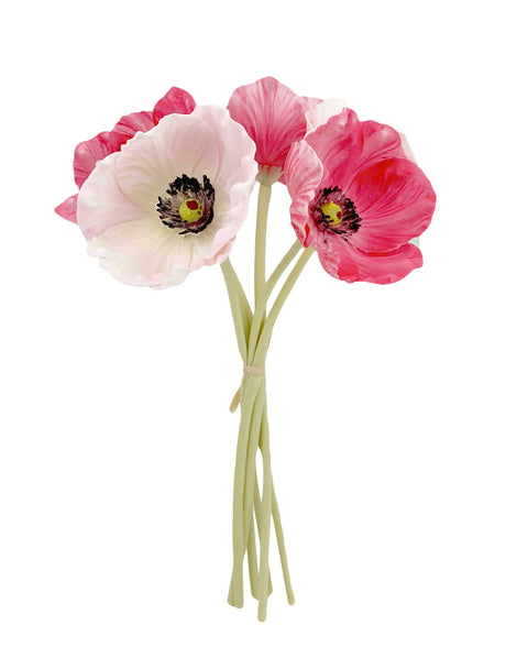 Poppy Bundle: 10" Real Touch Poppy-6 stems per bundle