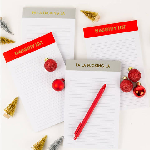 Naughty List Notepad - Red