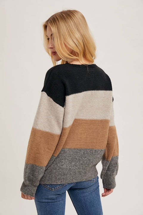 Chloe Block Knit Pullover Sweater