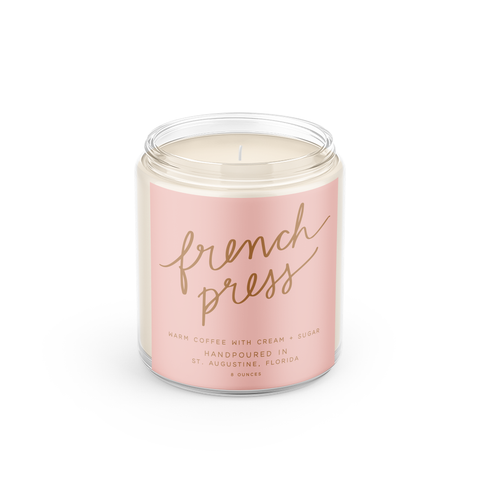 French Press: 8 oz Soy Wax - Small Batch Candles