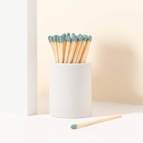 White Round Vessel with Color Matchsticks