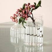 Metropolitan Elegance Ribbed Glass Flower Vase