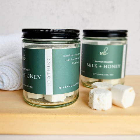 12ct Mini Shower Steamer Jars | Aromatherapy: Milk + Honey