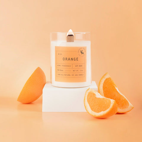 Sweet Orange Signature Soy Wax Candle, 11 oz wood wick