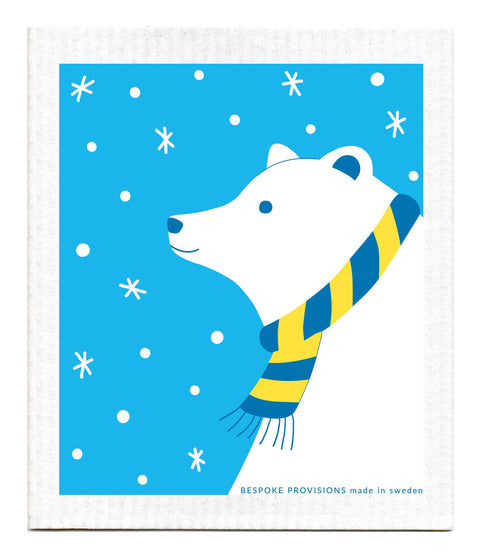 Polar Bear Winter Holidays   Swedish Dishcloth - Christmas