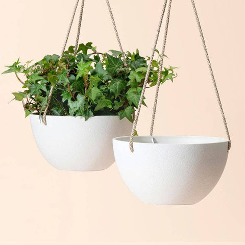 Tuileries Matte White 8" Hanging Pot