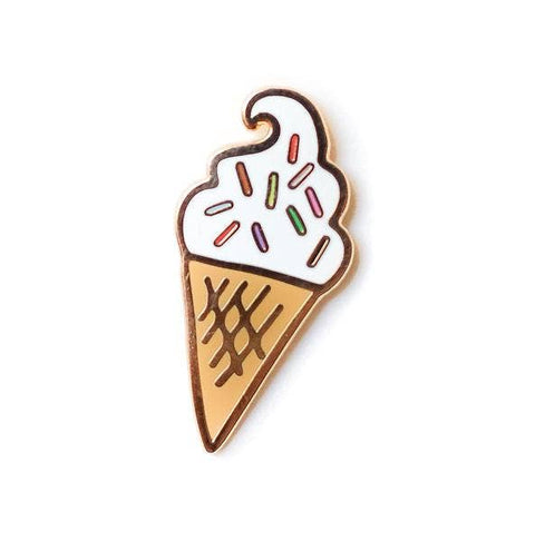 Enamel Pin, Soft Serve Ice Cream Cone