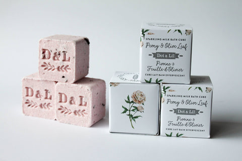 Peony & Olive Leaf Sparkling Milk Bath Cube