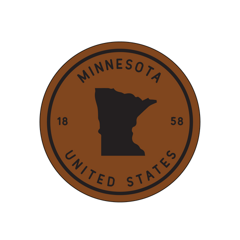 Minnesota State Silhouette Leather Coaster