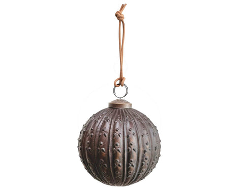 Antique Copper Round Glass Ornament - 2 sizes