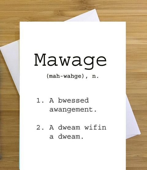 Mawage Greeting Card