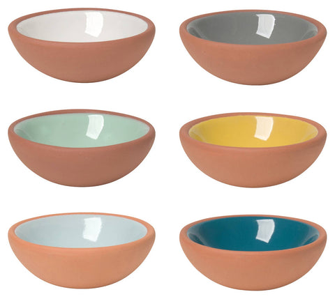 Sky Terracotta Pinch Bowls Set of 6