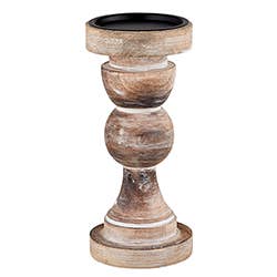 Mango Wood Candlestick Md