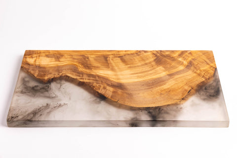 Olive Wood & Resin Serving Board, Grey