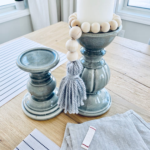 Wood Bead Loop Garland with Tassel