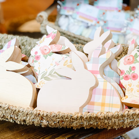 Spring Bunnies - Handcrafted Wood Decor