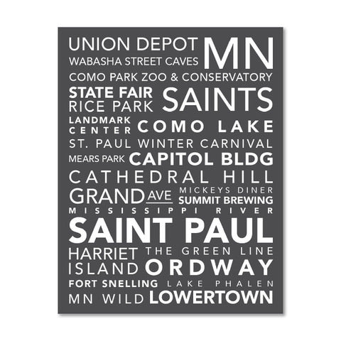 St. Paul Landmarks Subway-Style Art Print