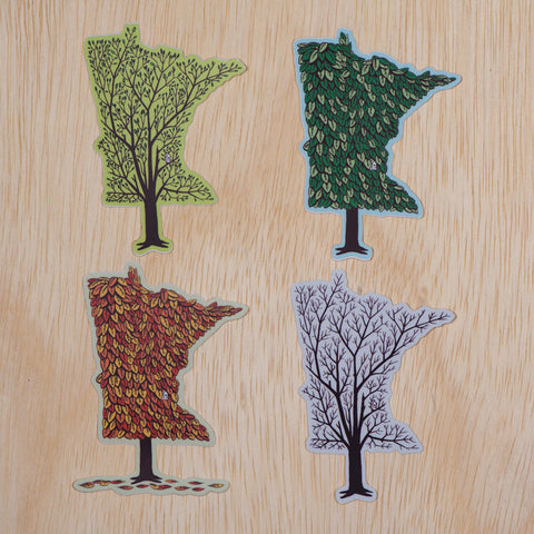 MN Grown Stickers, Minnesota Season Vinyl Stickers